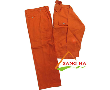 Quần áo công nhân vải kaki Nam Định màu cam