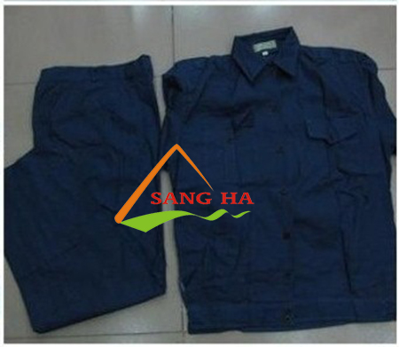 Quần áo công nhân vải kaki Nam Định màu xanh đậm